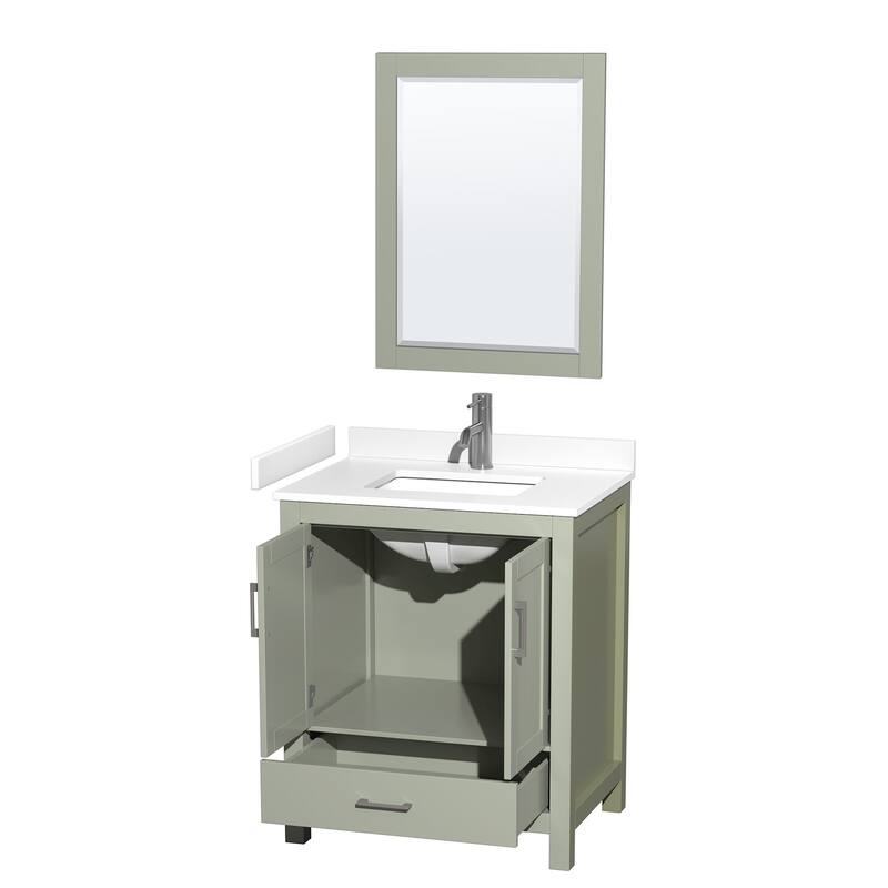 Wyndham Collection Sheffield 30" Single Bathroom Vanity, Carrara