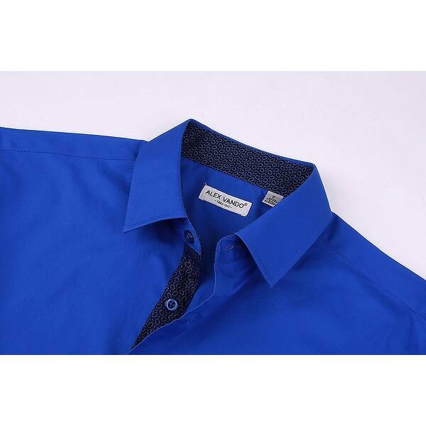 Shop Joey Cv Mens Casual Button Down Shirts Long Sleeve Royal