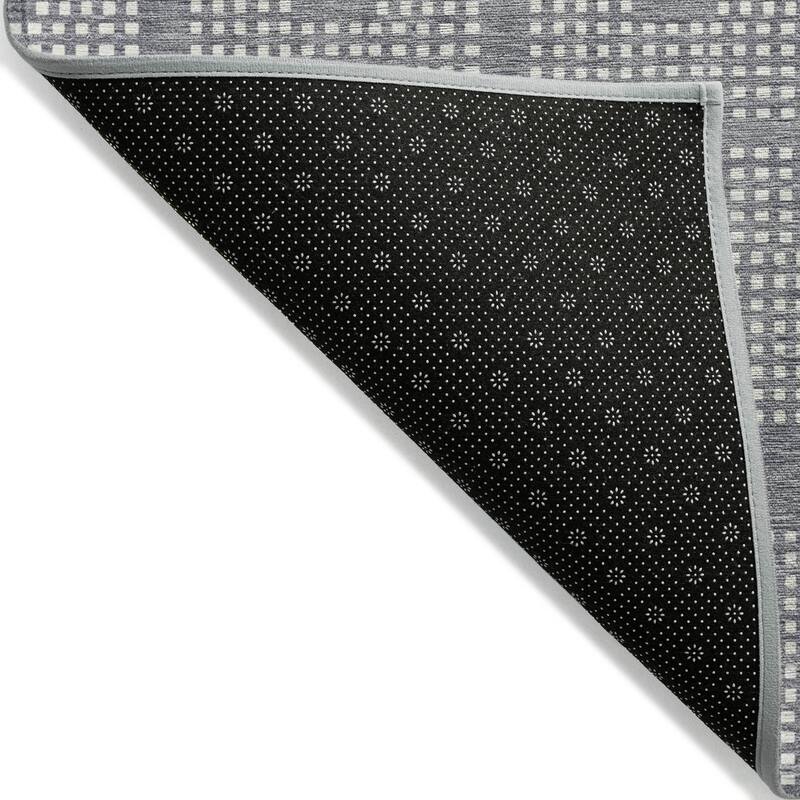 Machine Washable Indoor/ Outdoor Chantille Modern Houndstooth Rug