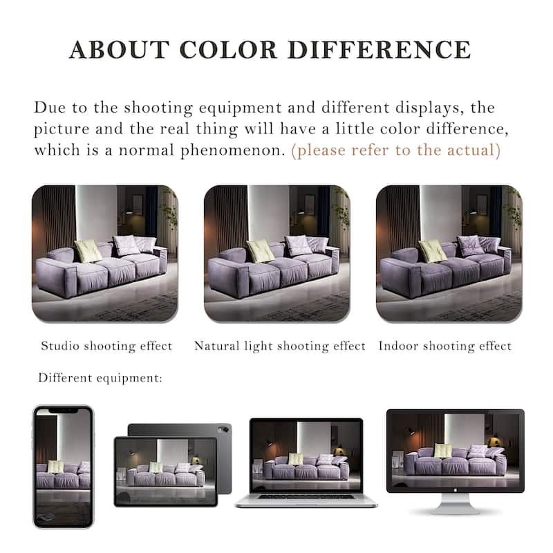 110'' Square Sofa Masha Velvet with Four-seater for Living Room Sofa-bed