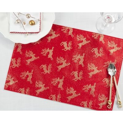Christmas Placemats With Reindeer Design (Set of 4)