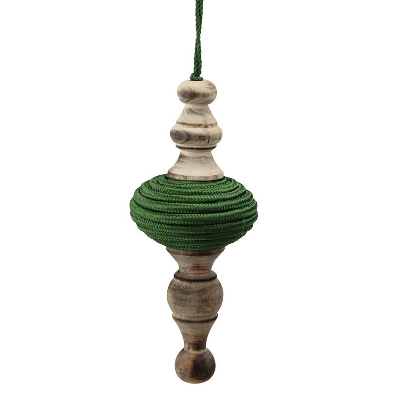 2ct Green and Beige Christmas Finial Drop Ornaments 9"