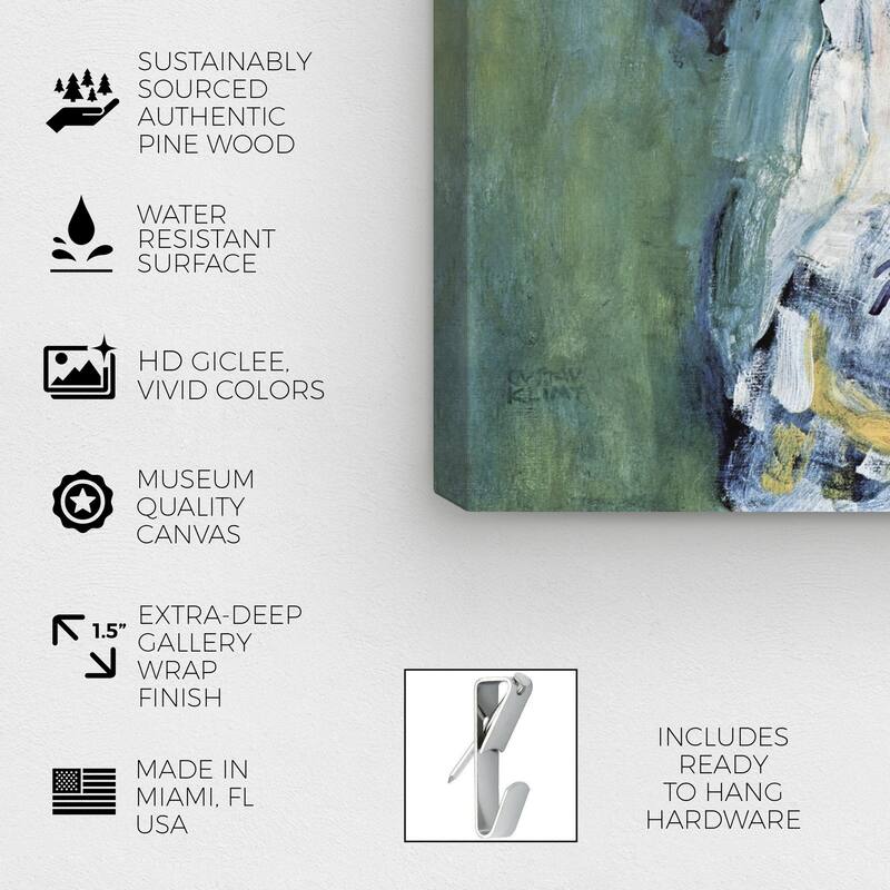 Wynwood Studio Canvas Fashion Gustav Klimt - Portrait of a Lady Green and Dark Green Modern & Contemporary Wall Art Canvas Print