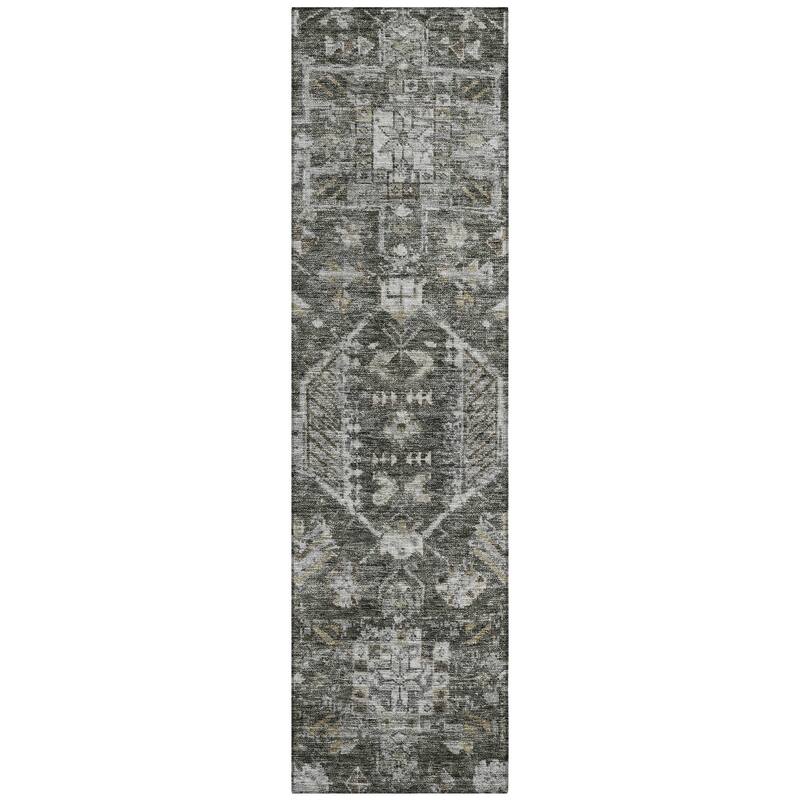 Machine Washable Indoor/ Outdoor Boho Traditional Chantille Rug