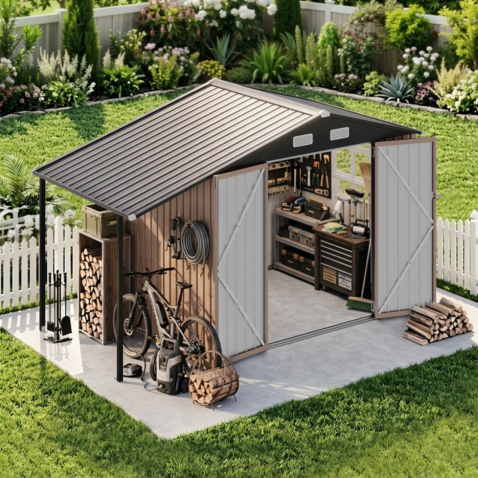 Outdoor-Metal-Shed-2-In-1-