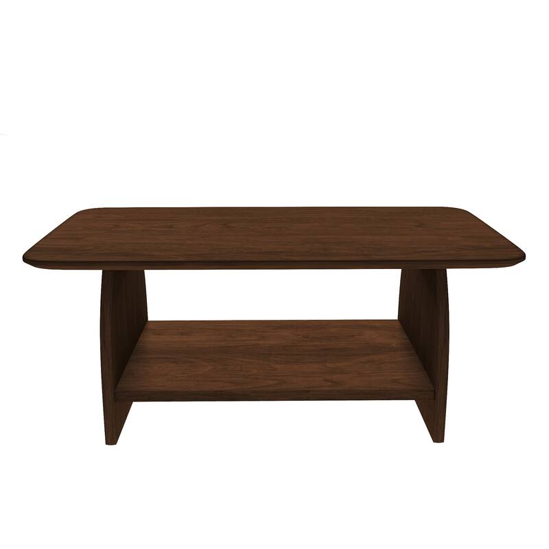 Rectangular End Table Wood Side Table with Open Shelf, Rustic Coffee Table Sofa Table Tea Table for Living Room