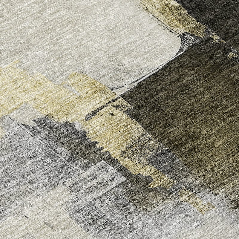 Machine Washable Indoor/ Outdoor Abstract Chantille Rug