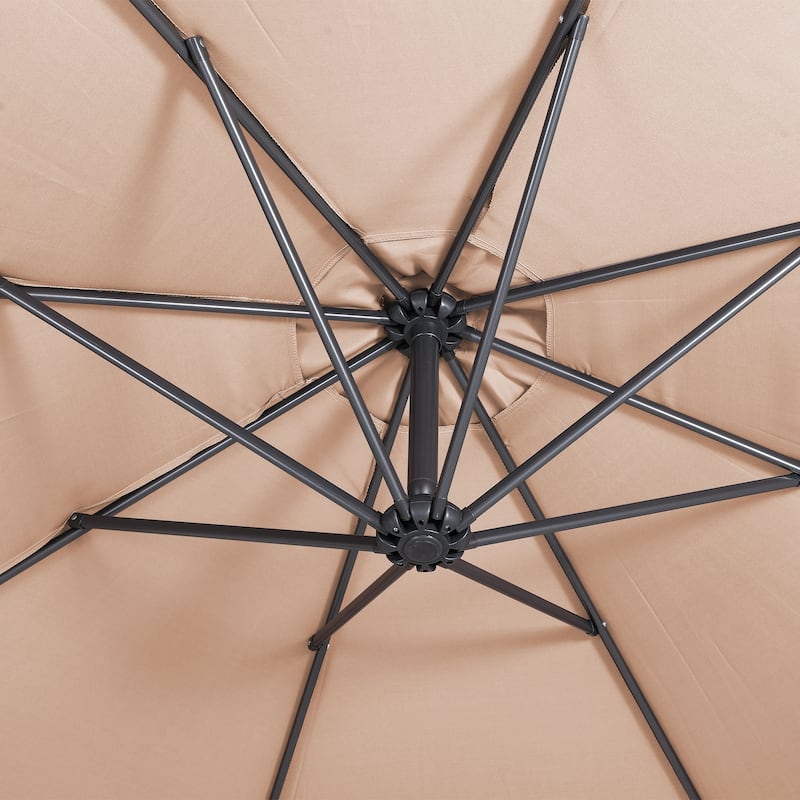 Clihome 10Ft Outdoor Crank Cantilever Patio Umbrella Without Base