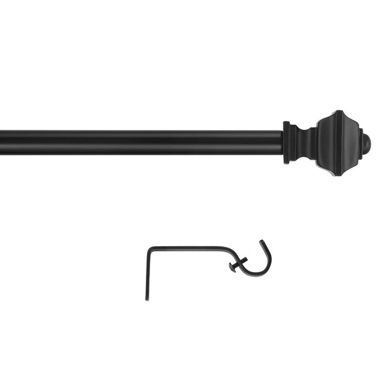 Acroma Streamlined Adjustable Curtain Rod Black