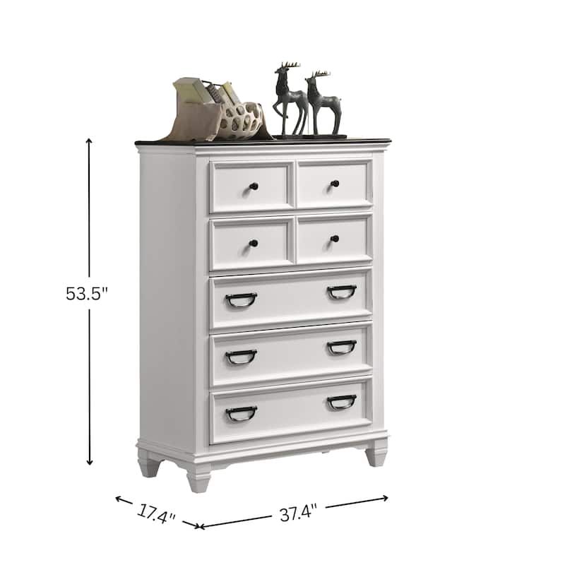 Roundhill Furniture Clelane Wood 5-Drawer Chest