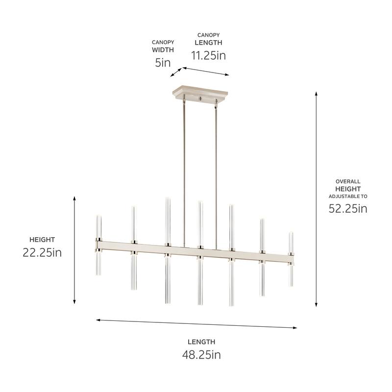 Kichler Lighting Sycara 48.25 in. 14-Light Integrated LED Linear Chandelier
