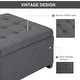 preview thumbnail 7 of 5, Fabric Tufted Storage Ottoman with Flip Top Seat Lid and Wood Frame