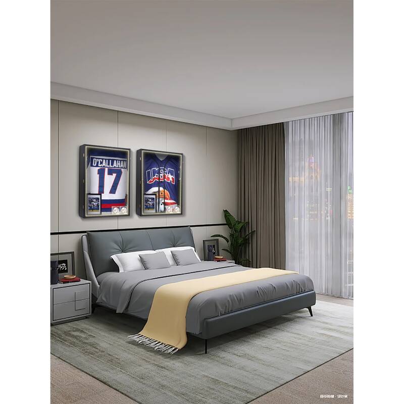 XL Jersey Frame Display Case, Deep Jersey Display, Football Jersey Display Case, 98%UV Protection,2 Baseball Case,1 Photo Frame
