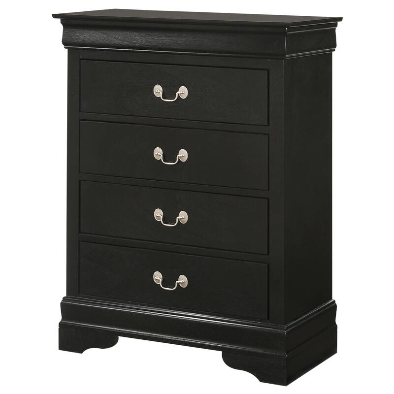 Passion Furniture Louis Phillipe Cherry 4 Drawer Chest of Drawers - 31"L x 16"W x 41"H