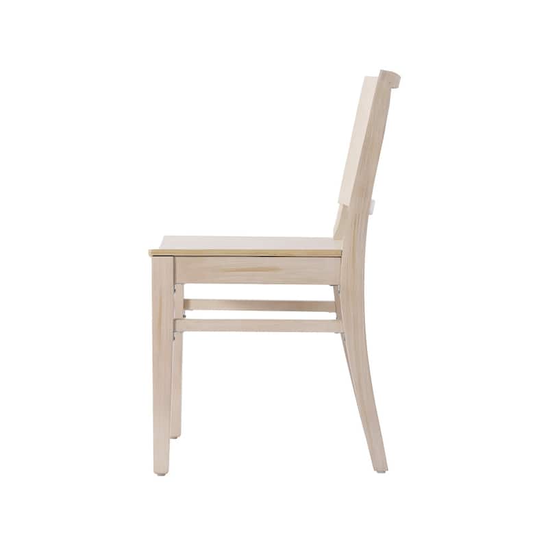 2 Pack Commercial Solid Wood Dining Chair with Curved Backrest - 17.75"W x 21.25"D x 33.5"H