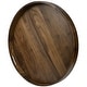 preview thumbnail 17 of 19, Round Black Walnut Wood Serving Tray Ottoman Tray with Handles