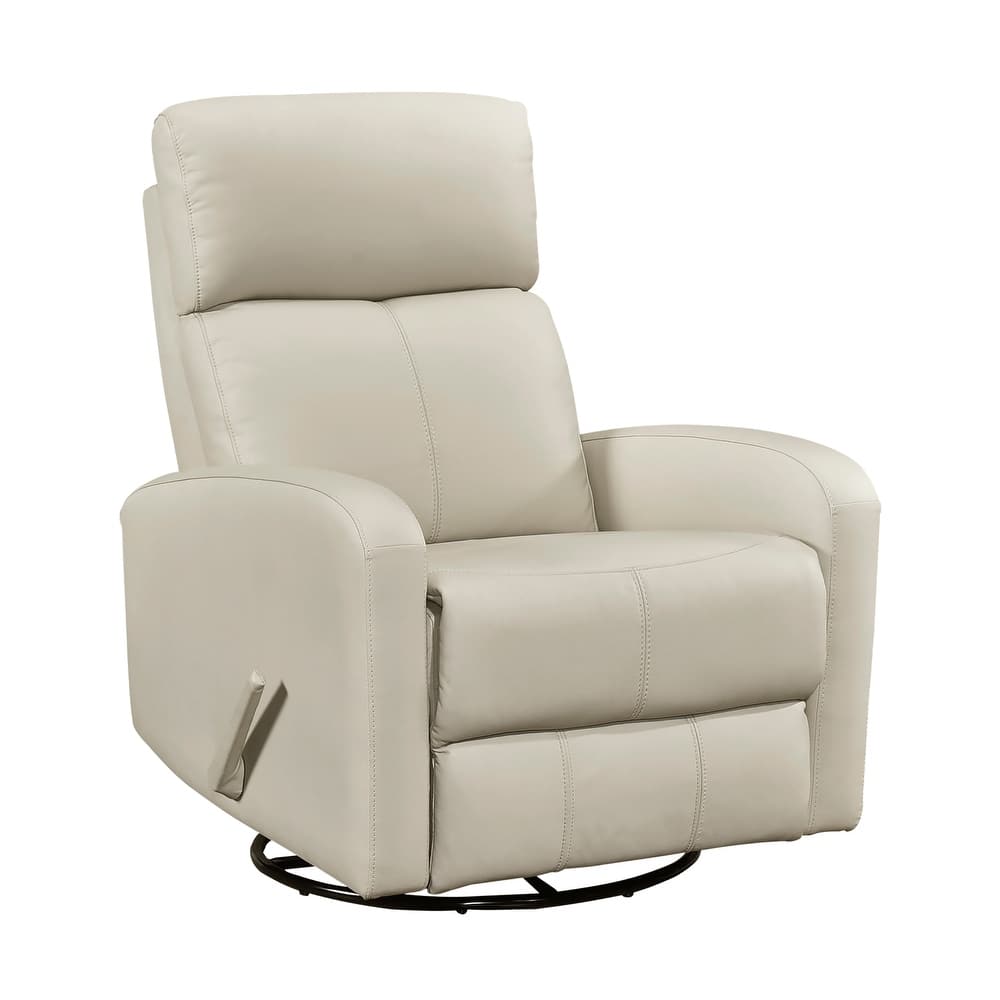 Fremont & Park Creek 31.5" Leather Manual Swivel Glider Recliner - 360-Degree Swivel