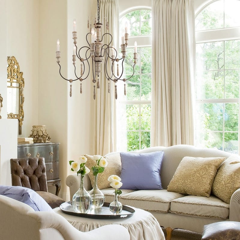 Farmhouse Wood 9-Light Chandelier French Country Classic Candle Light for Dining Living Room