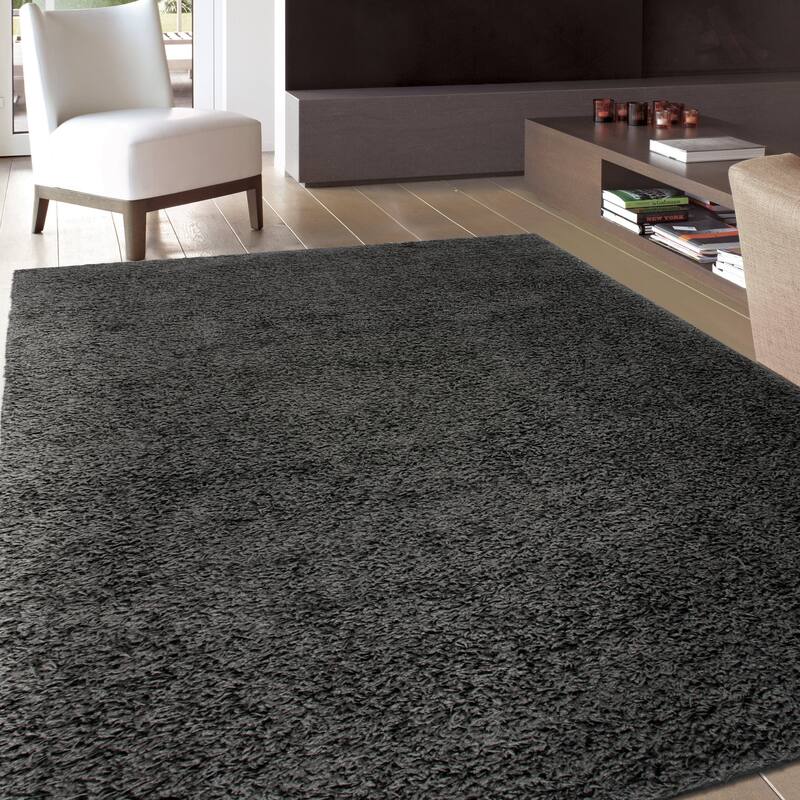 World Rug Gallery Contemporary Solid Cozy Plush Shag Area Rug
