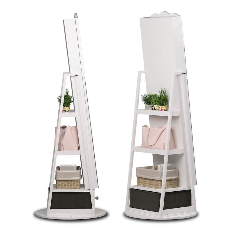 Full-length Mirror Jewelry Armoire - N/A