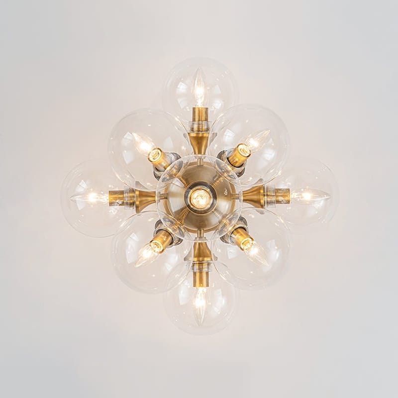 Funky 9-Light Tiered Glass Globe Bubble Semi Flush Mount 20.5in