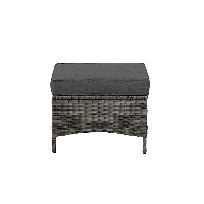 Outdoor Patio Rattan Sectional Sofa Set With Ottoman
