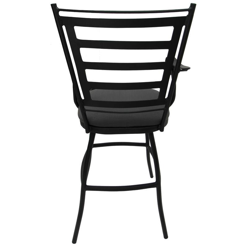 Outdoor Bar Height 30" Swivel Bar Stool Jenna - Black Frame - 30 inch Seat