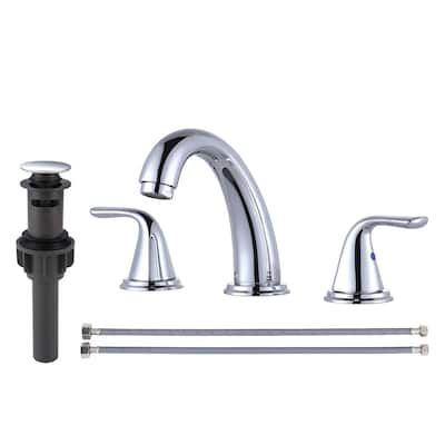 WOWOW Widespread Double Handle Bathroom Faucet