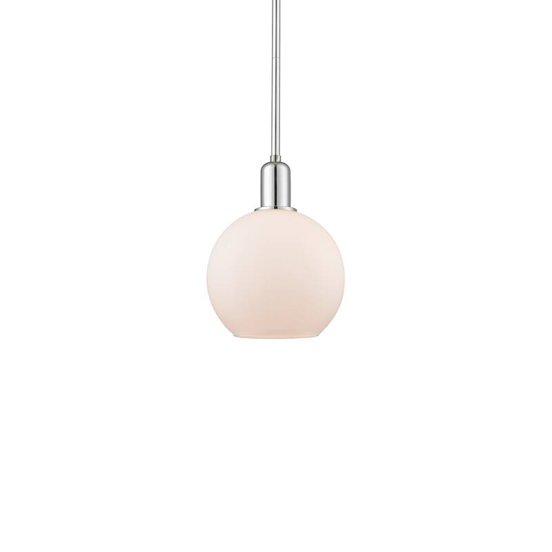 Innovations Lighting 716-1S-11-8 Athens Pendant Athens 8" Wide Mini - Polished Chrome / Matte White
