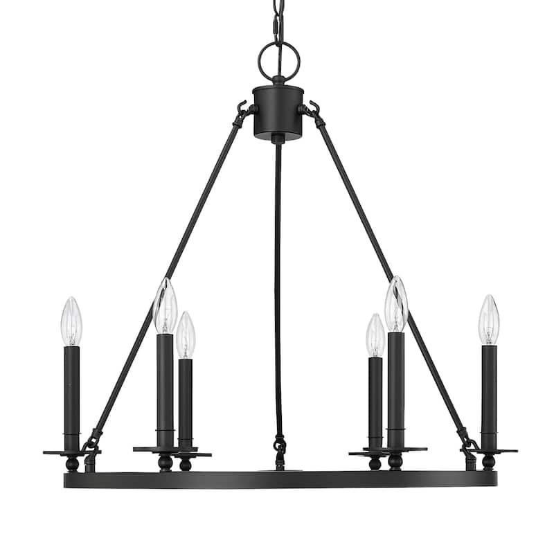 Millennium Lighting 46706 Florence 6 Light 26" Wide Taper Candle - Matte Black