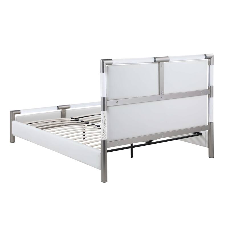 Somette Barry Upholstered Bedroom Set with Bed, Buffet & Lamp Table