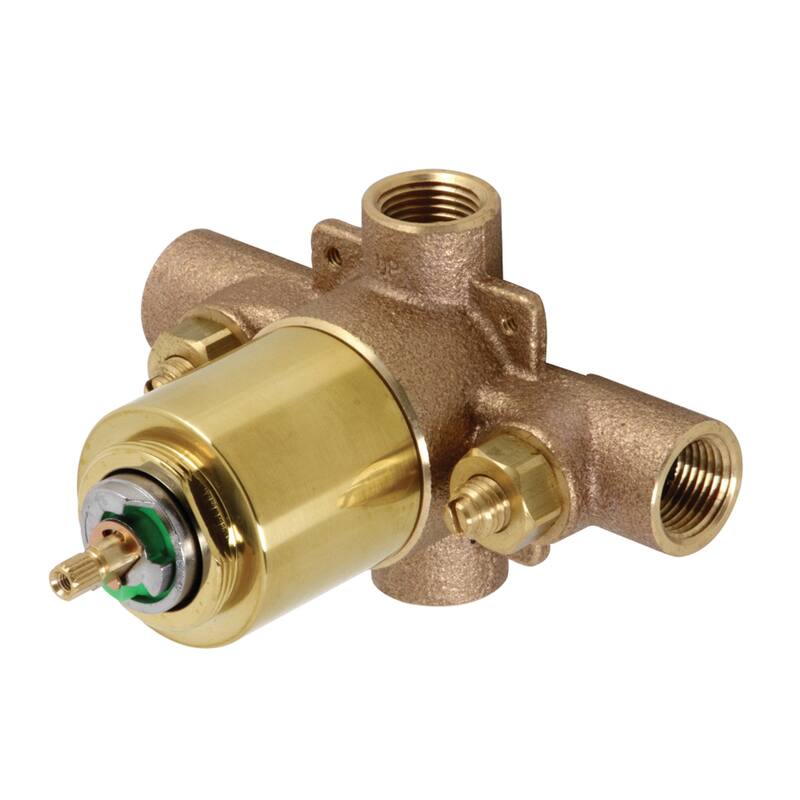 Kingston Brass Chatham Pressure Balanced Rough-In Tub and Shower Valve with Stops - Brushed Brass