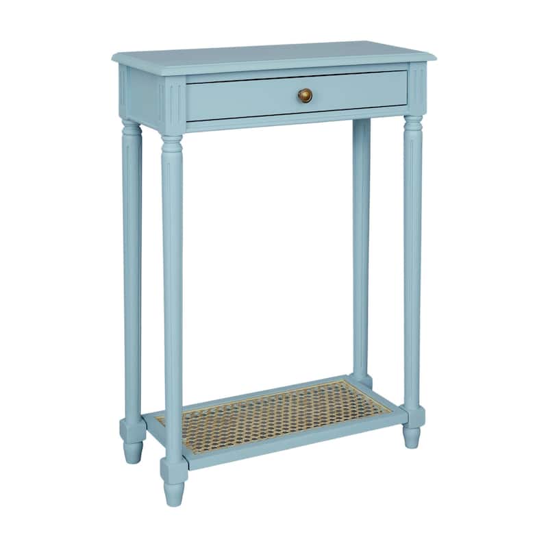 Lenora 1-drawer Solid Wood Console Accent Table with Cane Shelf by East at Main