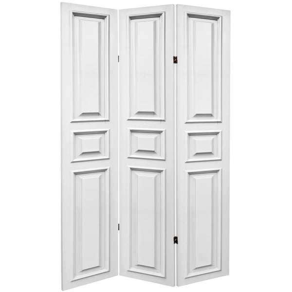 6 ft. Tall Double Sided White Door Panel Canvas Room Divider. Opens flyout.