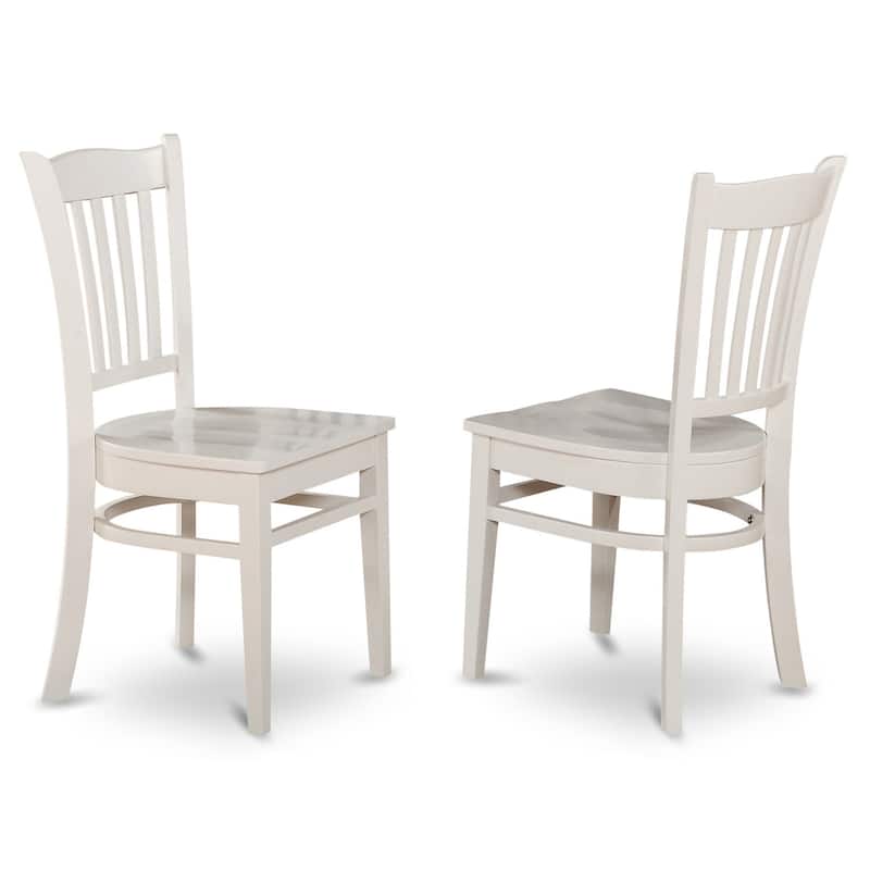 HomeStock 5-Piece Linen White Finish Solid Wood Top Dining Table with 4 Chairs