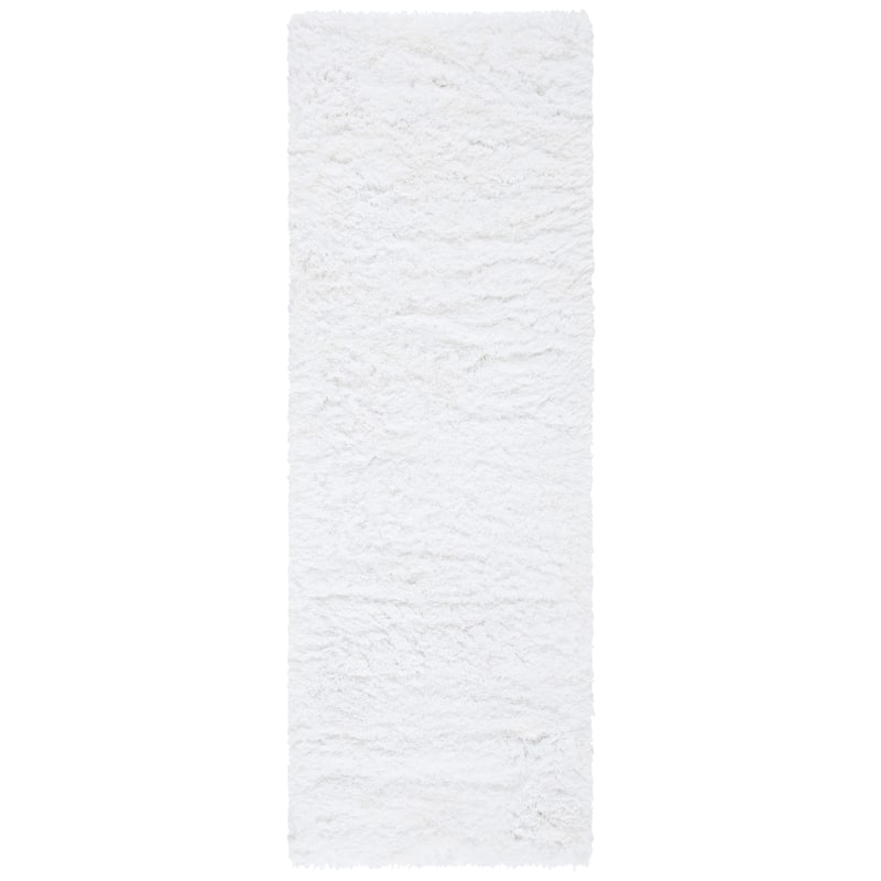 SAFAVIEH Handmade Brandy Shag Raila Glam Rug - 2'6" x 8' Runner - Ivory