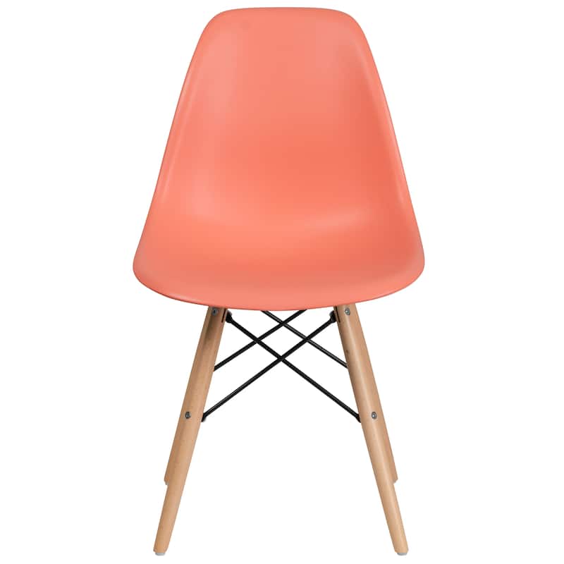 Plastic Chair with Wooden Legs