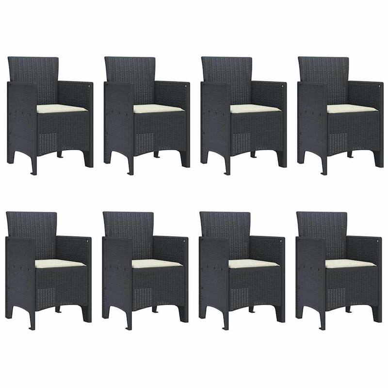 vidaXL Garden Dining Set 9/11 pcs Anthracite/Brown Polt rattan - 250 x 100 x 73 cm