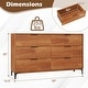 preview thumbnail 3 of 8, Gymax 6-Drawer Double Dresser w/ Interlock System Metal Support Legs