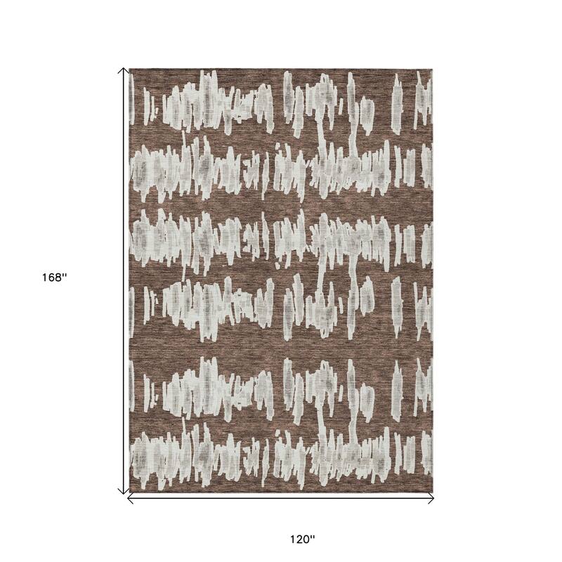 HomeRoots Striped Transitional Rectangle Outdoor Rug