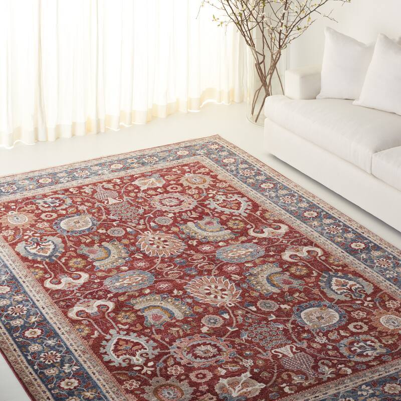 Lauren Ralph Lauren Eriko Traditional Oriental Rug - 8' x 10'2" - Red/Navy Ivory