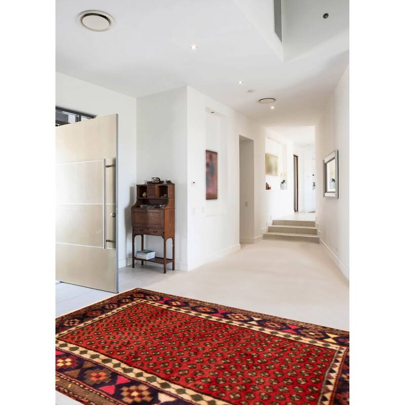 ECARPETGALLERY Hand-knotted Andelz Red Wool Rug - 3'3 x 4'9