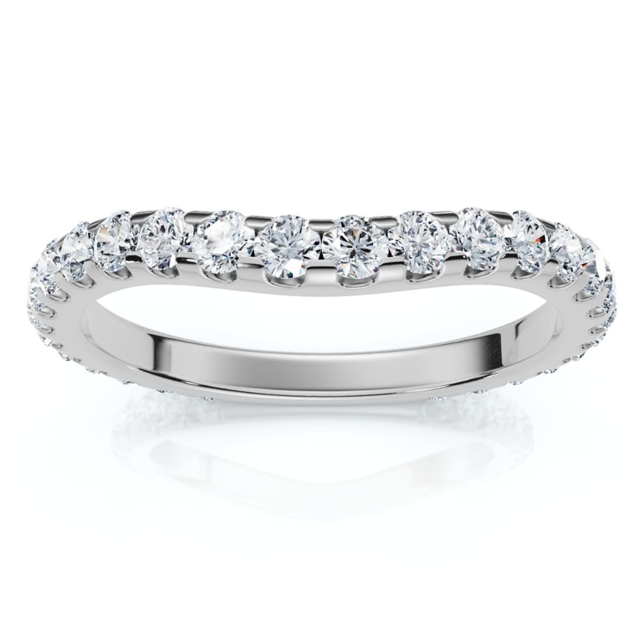 Bliss Diamond 5/8Ct Curved Diamond Wedding Anniversary Matching Band Gold Ring Lab Grown