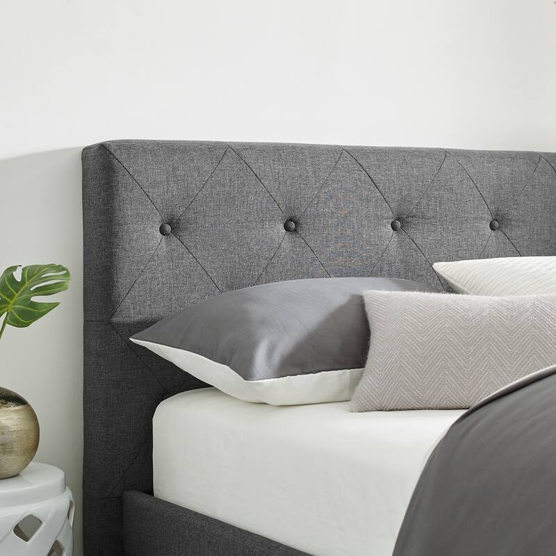 Monticello Gray Upholstered Platform Bed