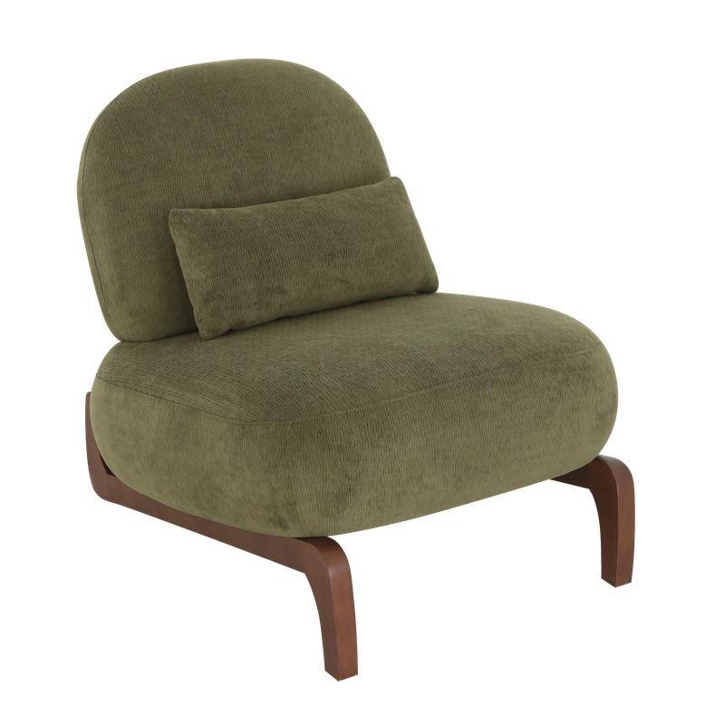 Elegant Velvet Armless Accent Chair - Modern Solid Wood Legs, Versatile Seating for Any Space