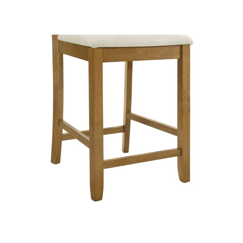 Ren Rubberword Bar Stool, Ivory Upholstered Counter Height Stool
