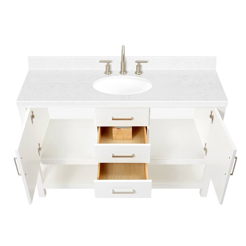 Ariel R054SCQOVO Bayhill 54" Free Standing Single Basin Vanity Set