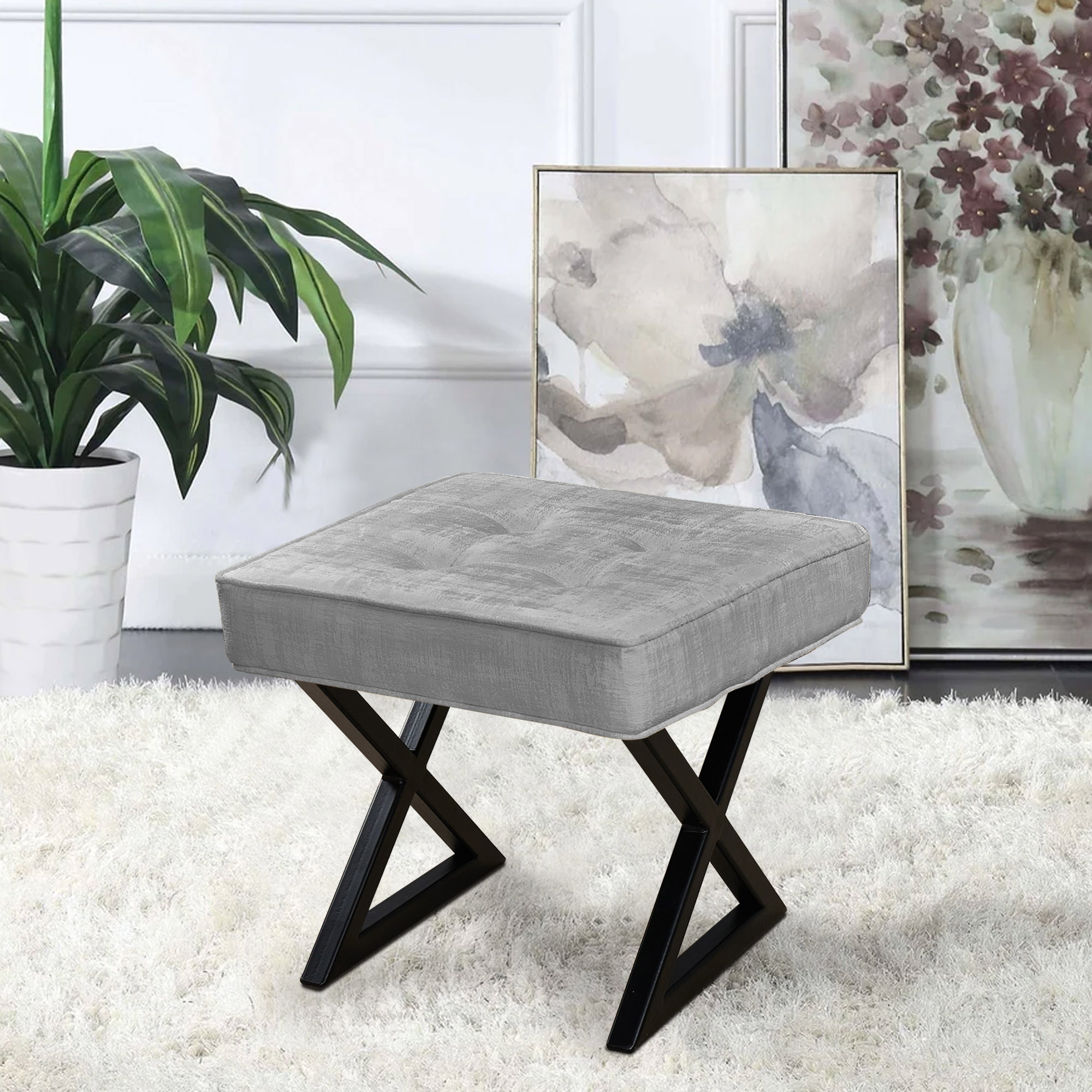 Vanity best sale stool velvet