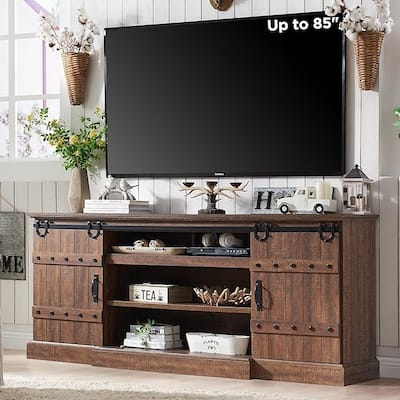 75" Farmhouse TV Stand, Media Console Table, Entertainment Center