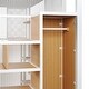 preview thumbnail 11 of 14, White Full Metal Loft Bed with Wardrobe, Desk & Storage Shelves